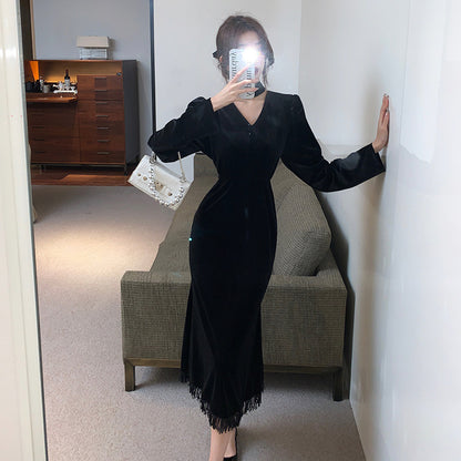 Luxury Velvet Long Mermaid Dresses for Party