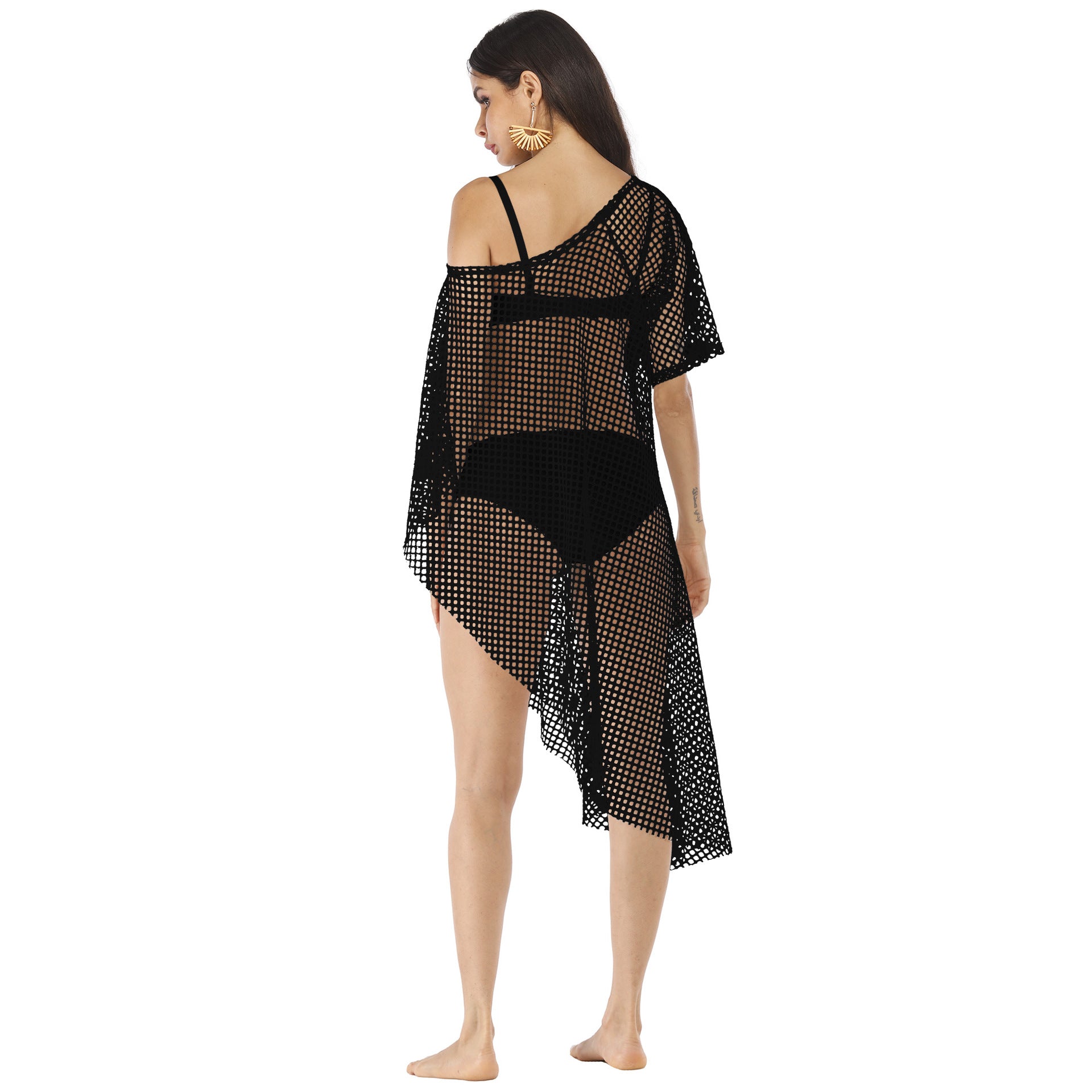 Irregular Off The Shoulder See Through Summer Beach Cover Ups