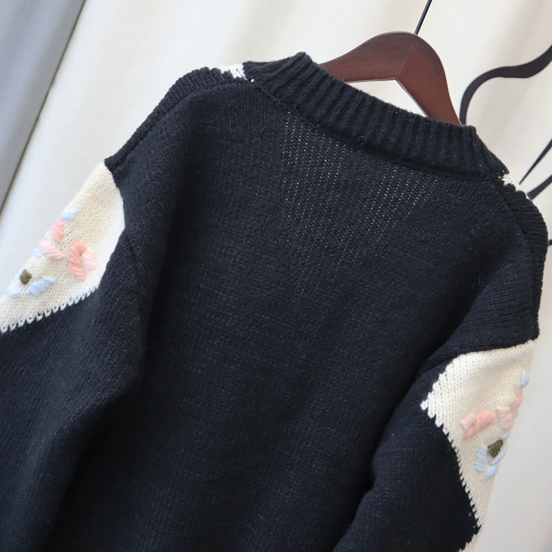 Vintage 3D Knitting Design Women Knitting Overcoats