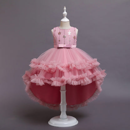 Lovely Girl's Princess Brush Train Ball Party Dresses