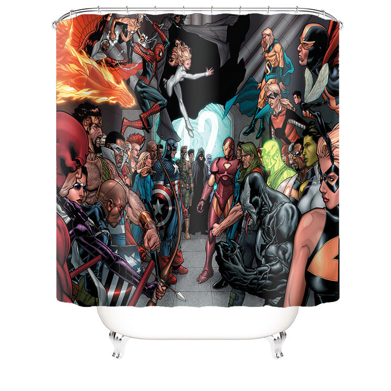 The Grinch Print Water Proof Fabric Shower Curtain