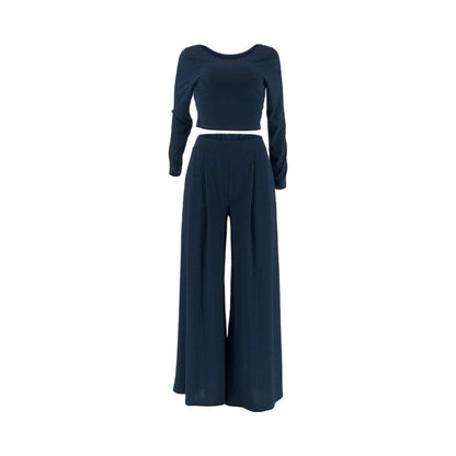 Casual Knitting Women Short Tops and Pants