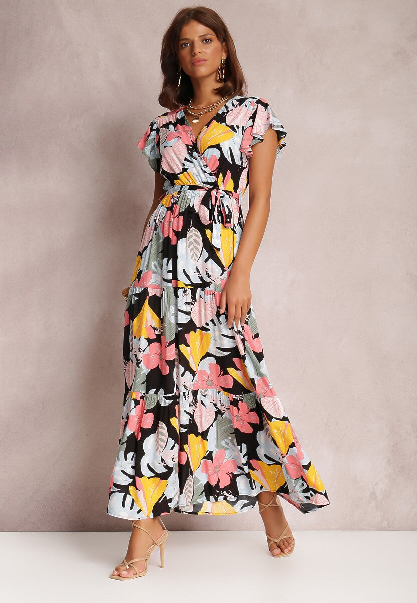 Casual Summer Floral Print Short Sleeves Women Dresses