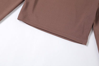 Sexy Long Sleeves High Neck Middriff Baring Women Tops