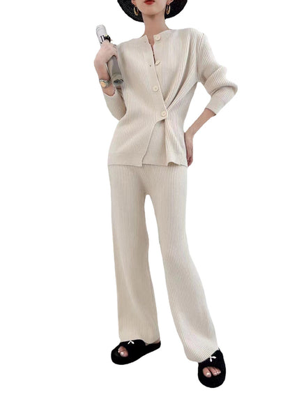 Designed Knitted Tops and Wide Legs Pants for Women
