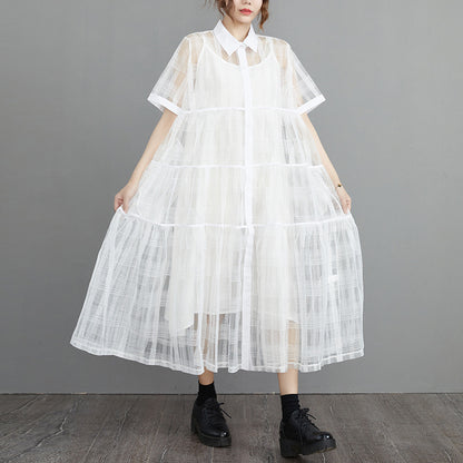 Summer Fairy Organza Plus Sizes 2pcs Shirts Dresses