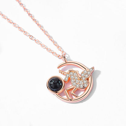 Unicorn Design Coloured Glaze Sterling Sliver Necklaces