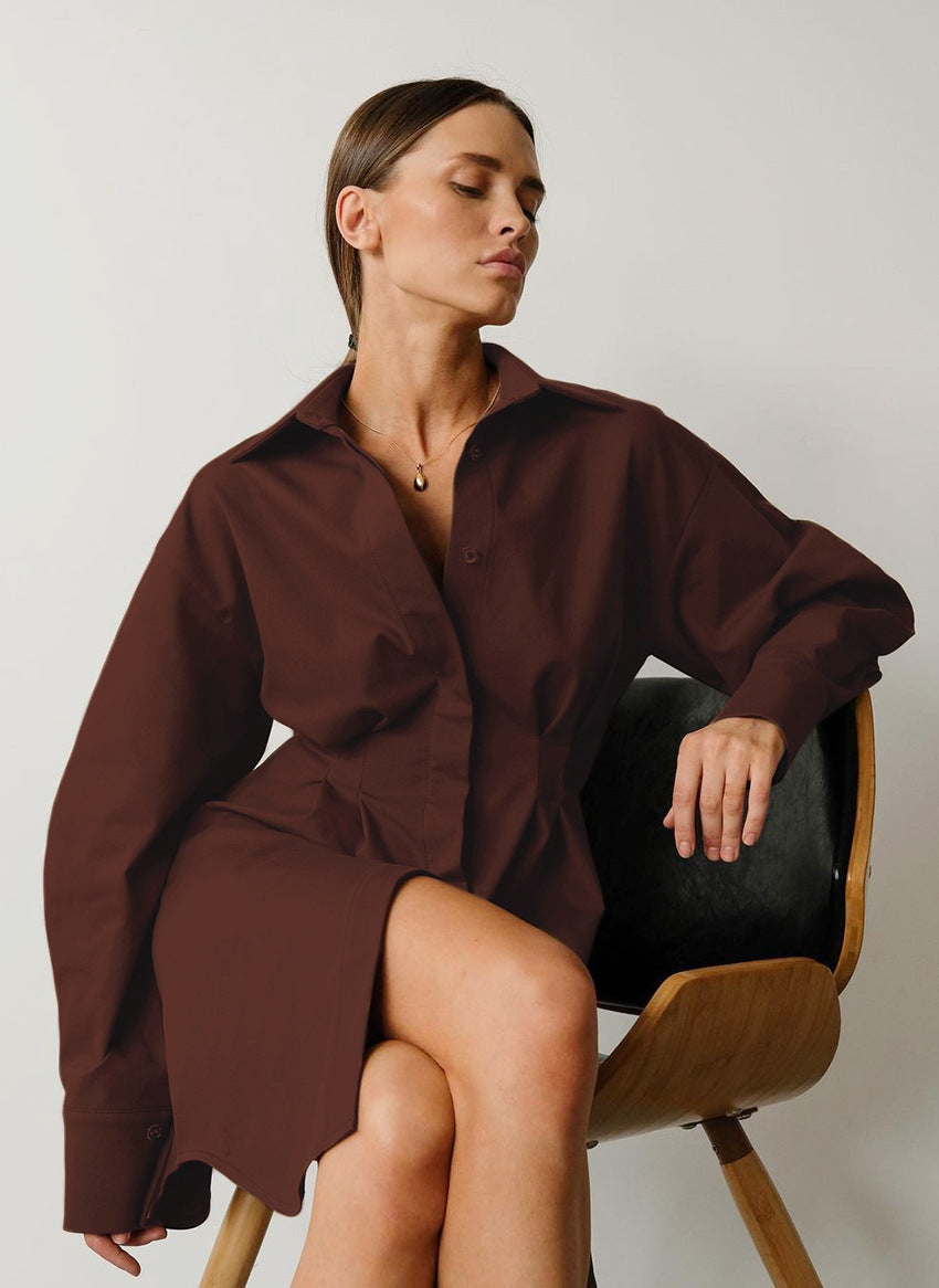 Vintage Long Sleeves Short Shirts Dresses