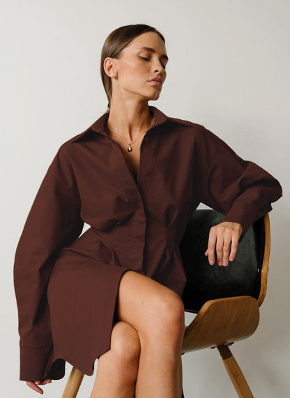 Vintage Long Sleeves Short Shirts Dresses