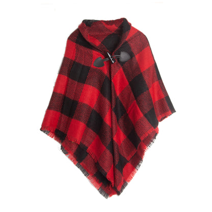 Winter Plaid Cloak Capes for Kids