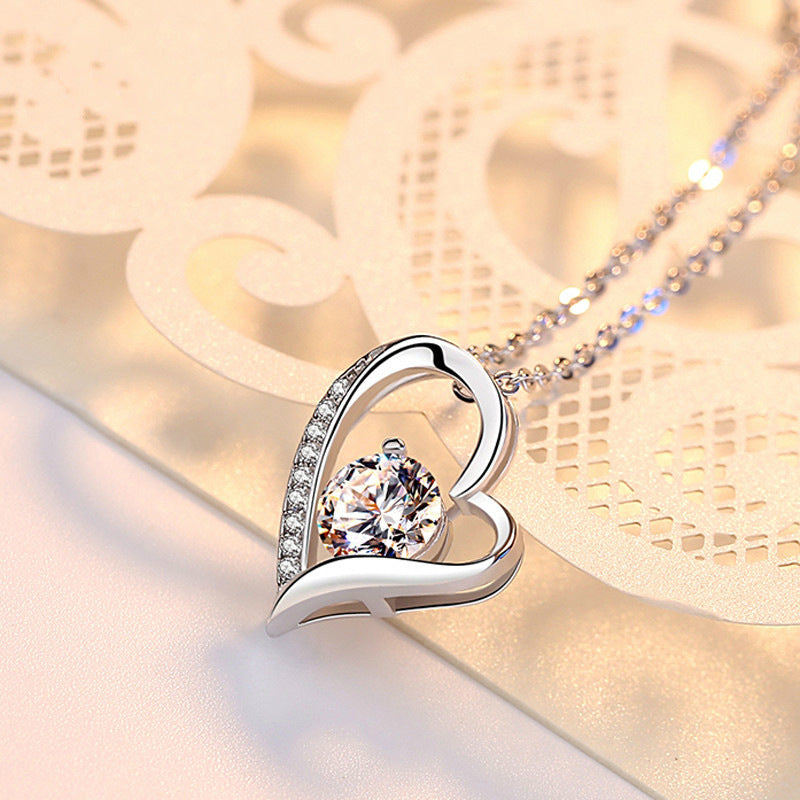 Fall In Love At First Sight Zircon Sterling Sliver Necklace