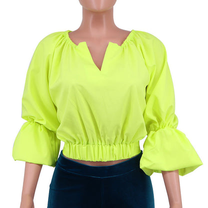 Designed Half Sleeves Spring Blouses for Women
