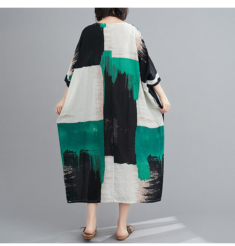 Casual Round Neck Plus Sizes Women Cozy Dresses