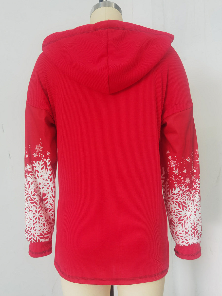 Christmas Red Snowma Zipper Hoodies