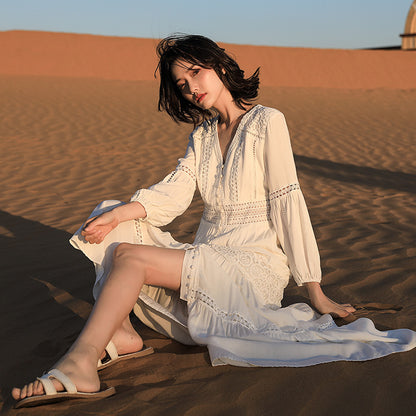 Classy Summer V Neck Holiday Beach Dresses