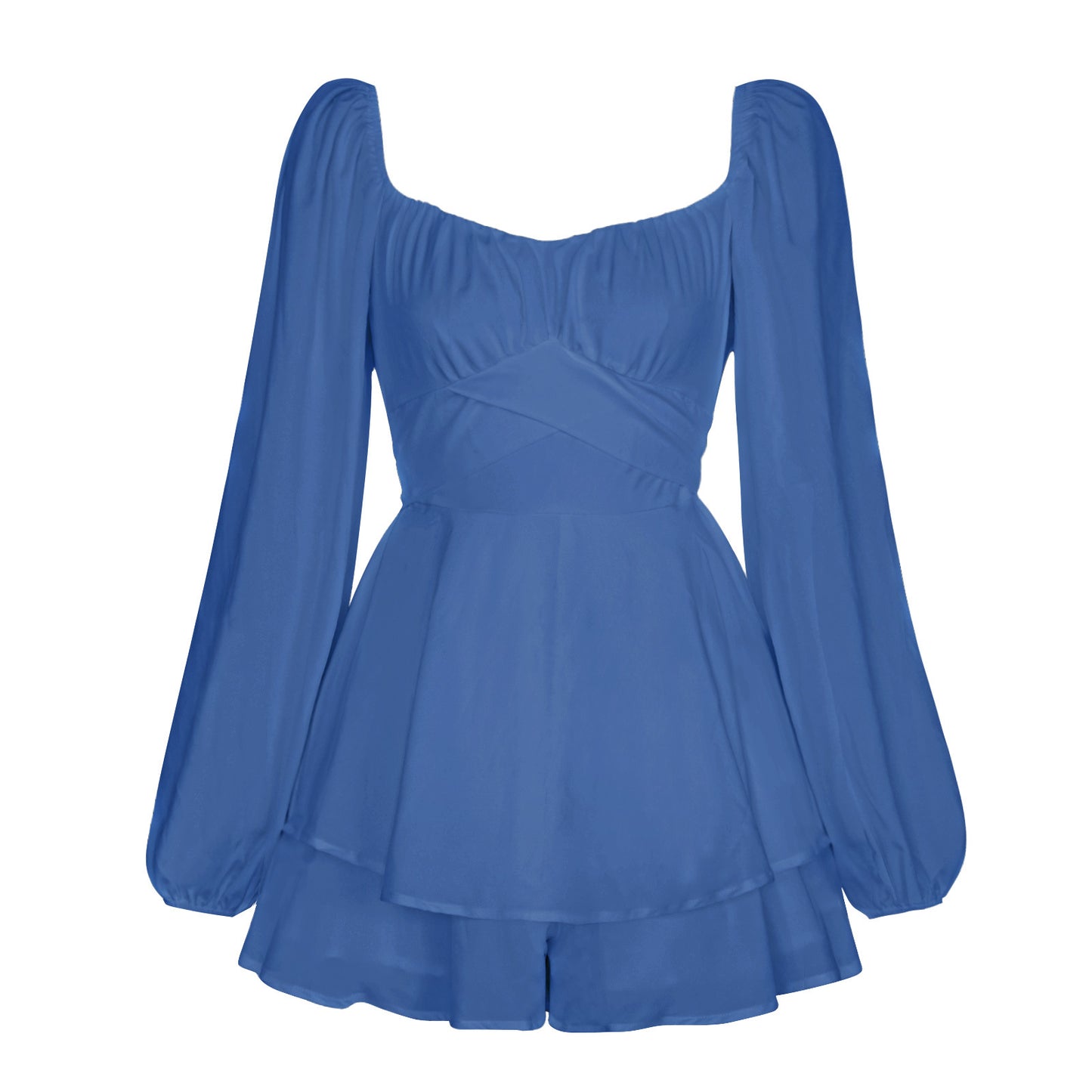 Sexy Square Neckline Long Sleeves Women Mini Dresses