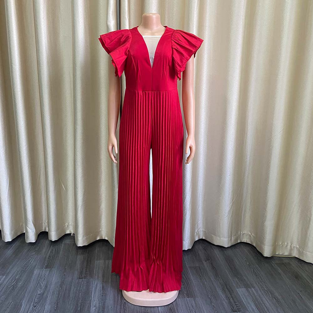 Sexy Deep V Neck Women Long Jumpsuits