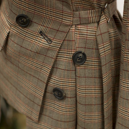 Luxury Off The Shoulder Plaid Irregular Blazer Overcoat