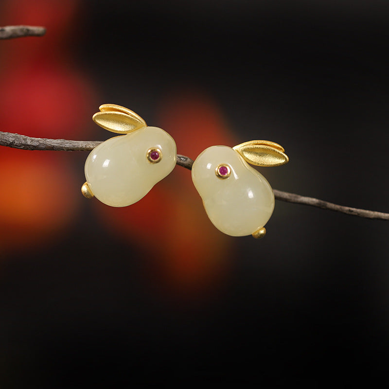 Sterling Sliver Gold-Plating Cute Rabbit Design Jewelry Sets