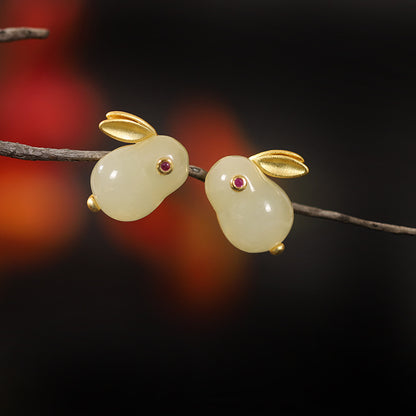 Sterling Sliver Gold-Plating Cute Rabbit Design Jewelry Sets