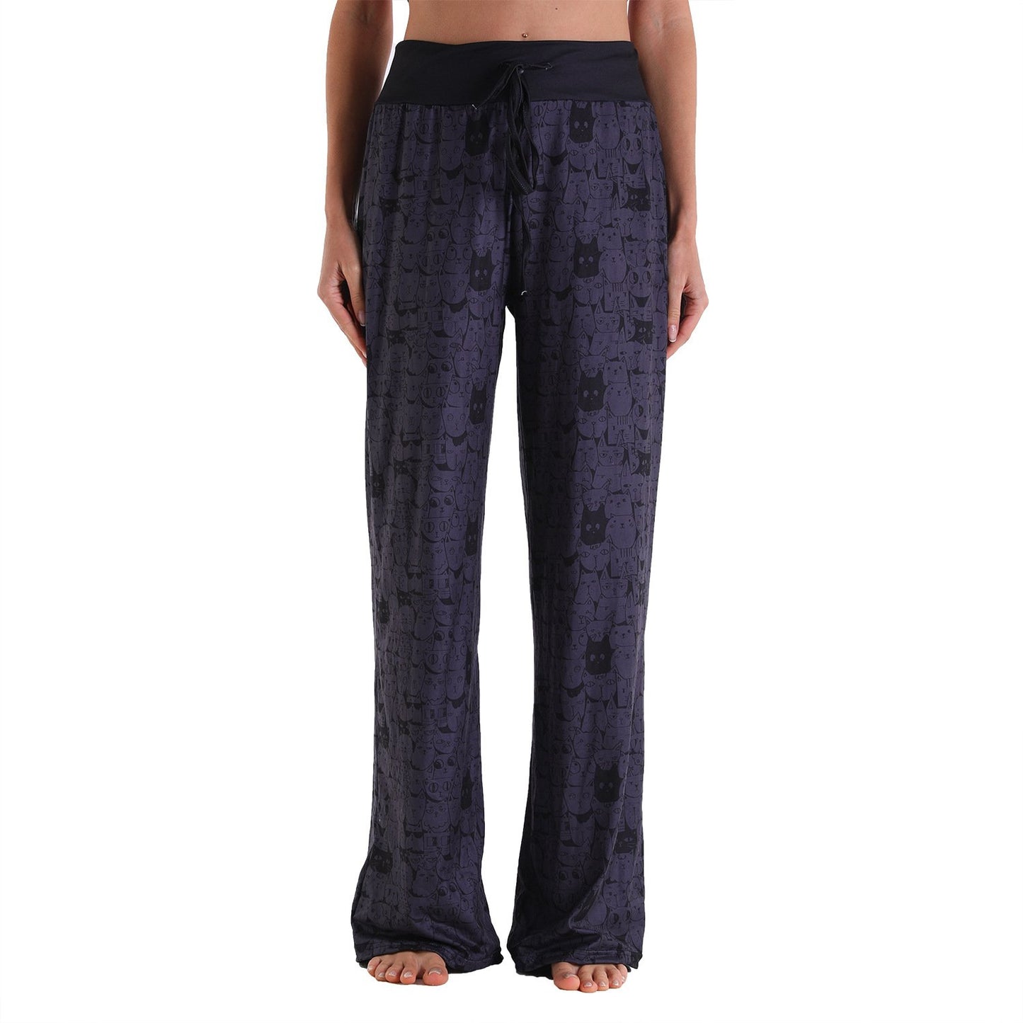 Casual Bandage Solid Loose Homewear Pajamas Pants