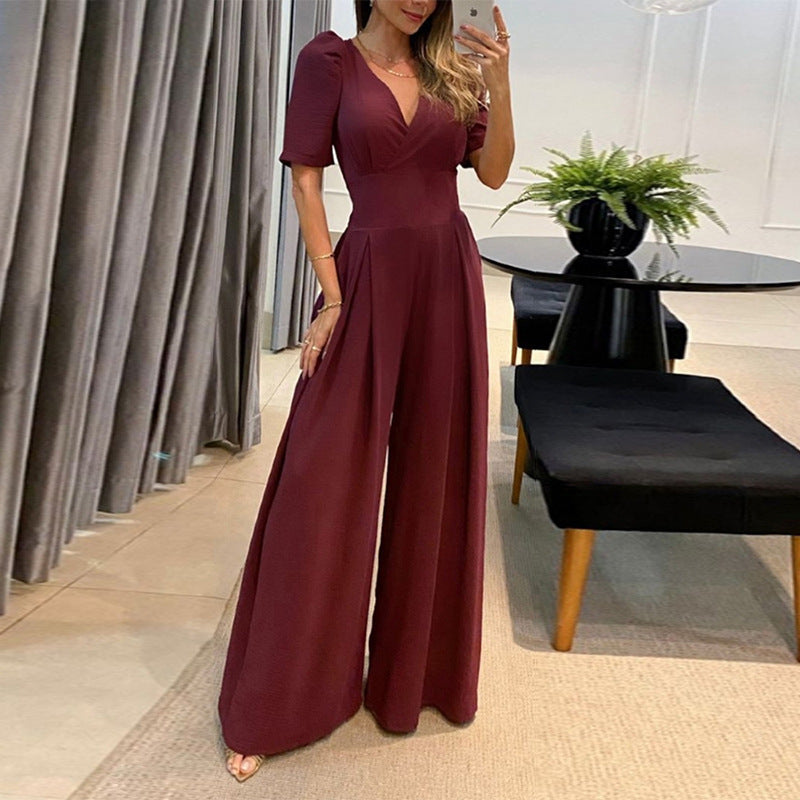 Elegant Belt High Waist Wide Legs Jumpsuits
