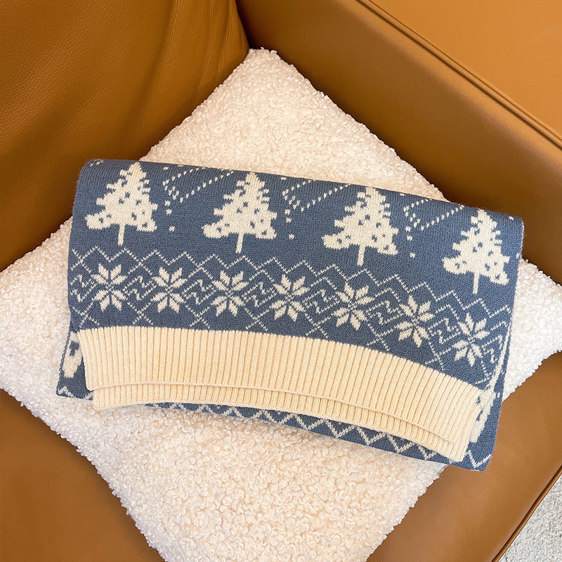 Merry Christmas Knitted Warm Scarves for Girls