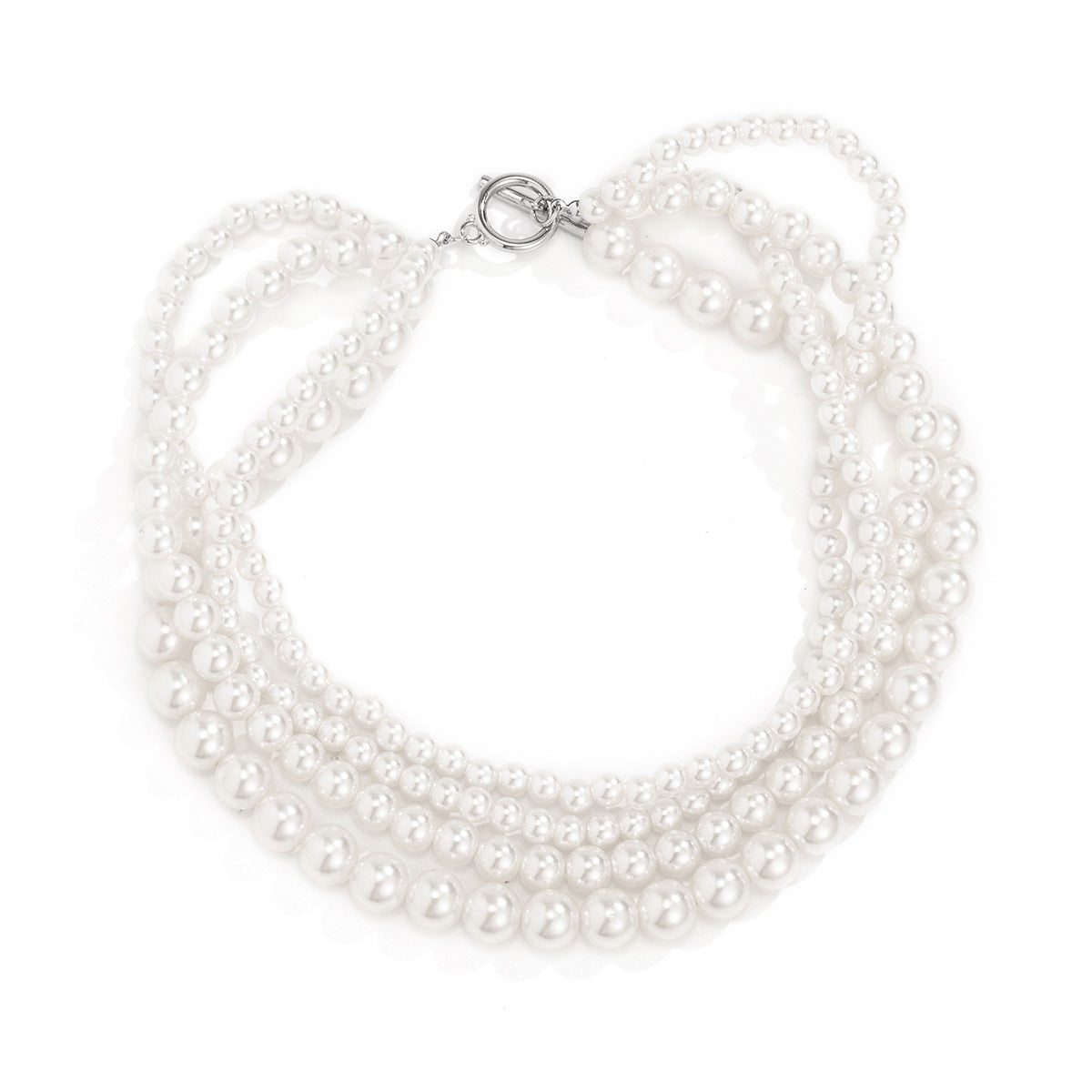 Elegant Round Shape Artificial Pearl Necklace for Women
