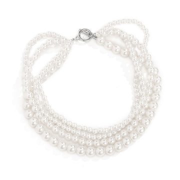 Elegant Round Shape Artificial Pearl Necklace for Women