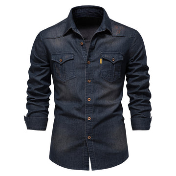 Casual Denim Long Sleeves Shirts for Men