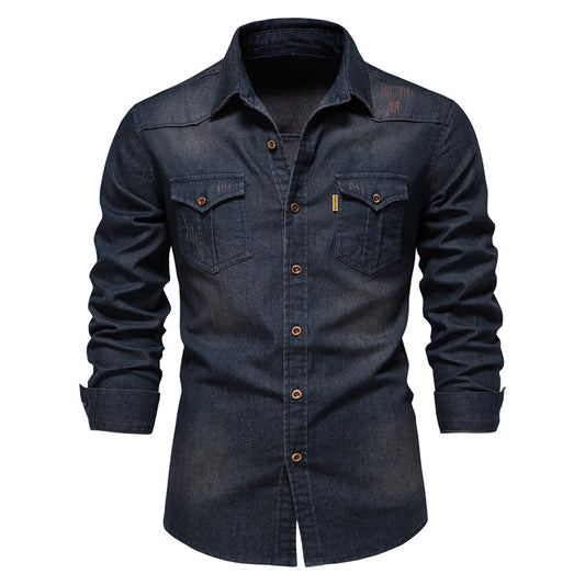 Casual Denim Long Sleeves Shirts for Men