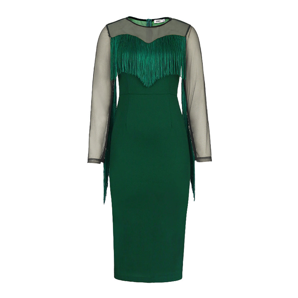 Sexy See Through Green Tight Women Party Dresses