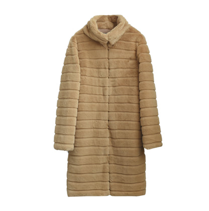 Fashion Artificial Fur Winter Long Overcoats for Women