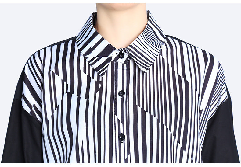 Classy Striped Long Sleeves Shirts Dresses