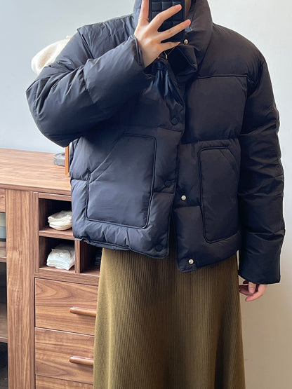 Winter Stand Collar Warm Cotton Short Coats for Women