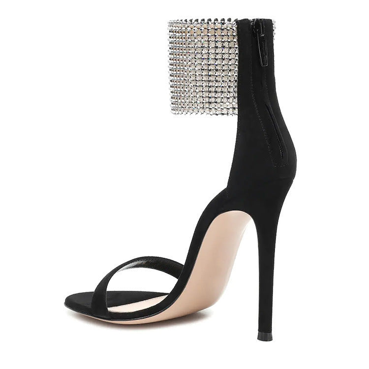 Sexy Plus Sizes Rhinestone High Heels Sandals