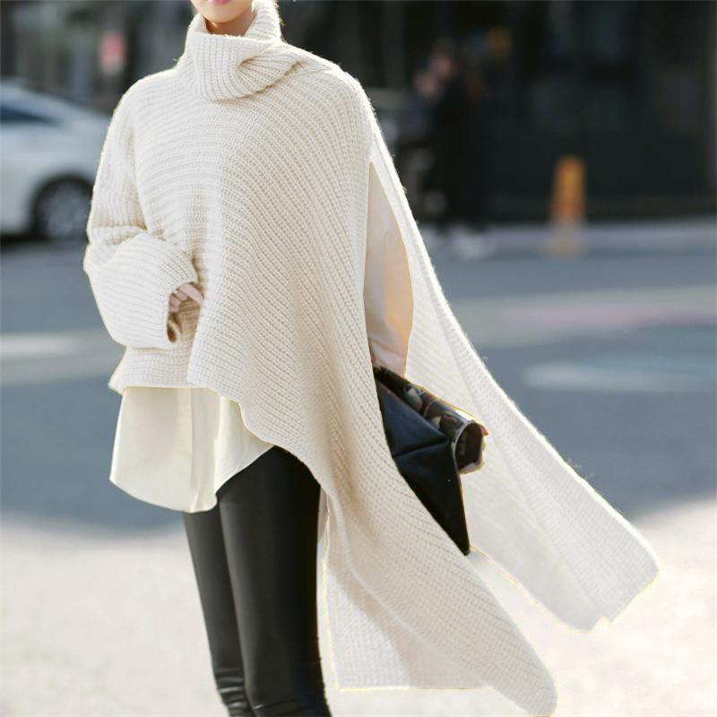 Women High Neck Long Sleeves Knitting Pullover Coats--Free Shipping at meselling99