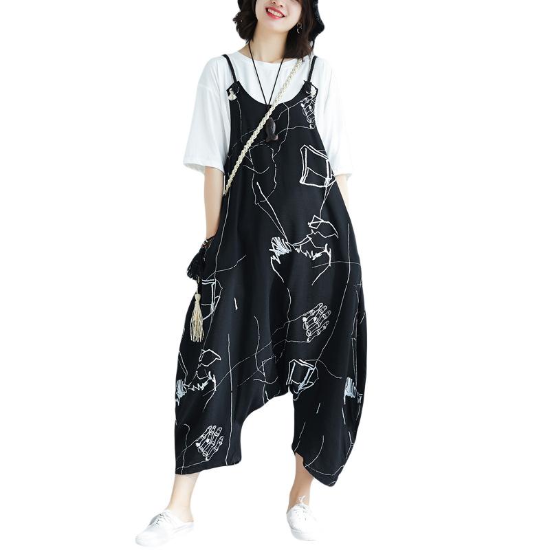 Women Summer Plus Sizes Haren Rompers-STYLEGOING