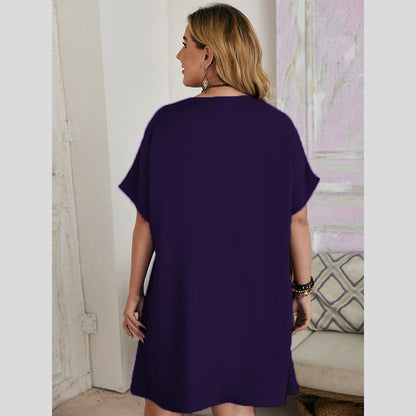 Plain Plus Sizes Women Daily Dresses