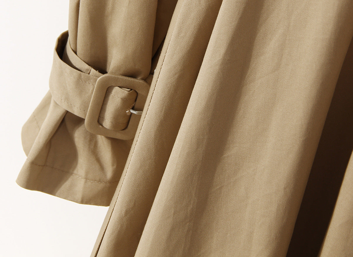 Designed Khaki Color Women Fall Trenchcoat