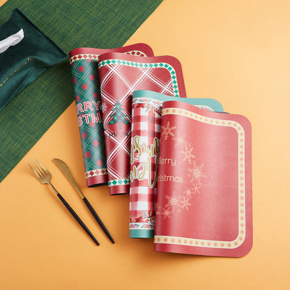 Merry Christmas Pu Leather Heat Insulation Table Mat
