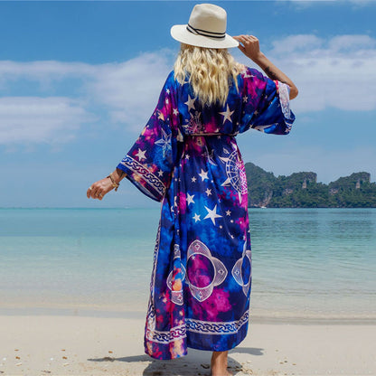 Fashion Floral Print Summer Kimono Beachwear Cover Ups