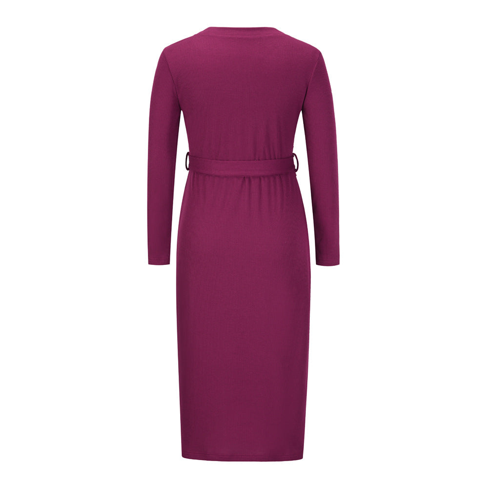 Women Knitting Slim Winter Long Dresses