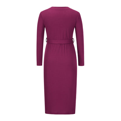 Women Knitting Slim Winter Long Dresses