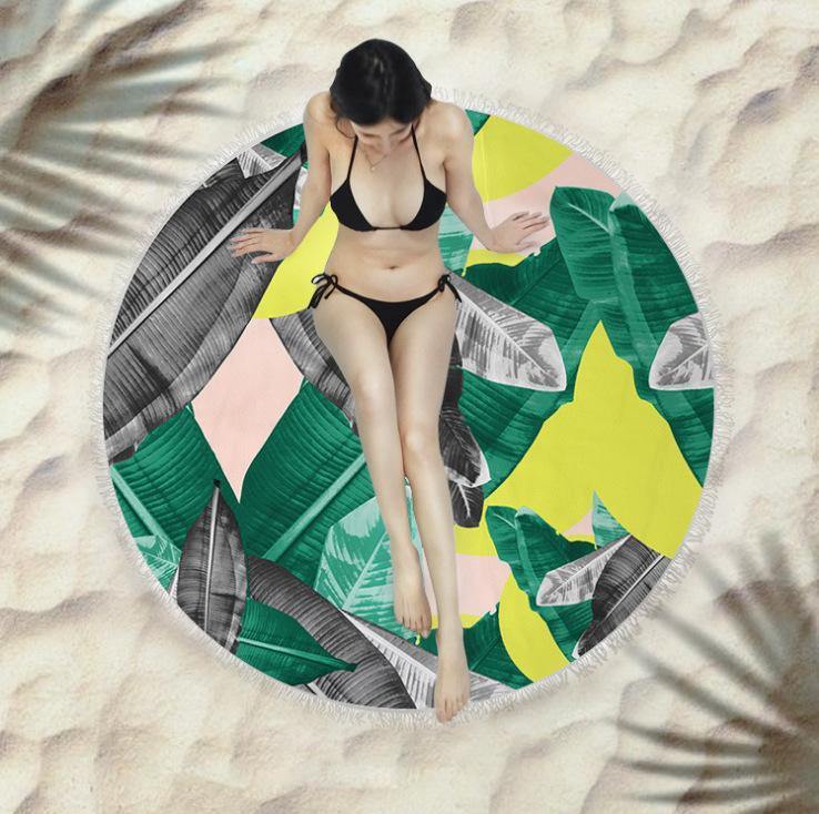 Women Summer Beach Fast Drying Print Beach Towel-STYLEGOING