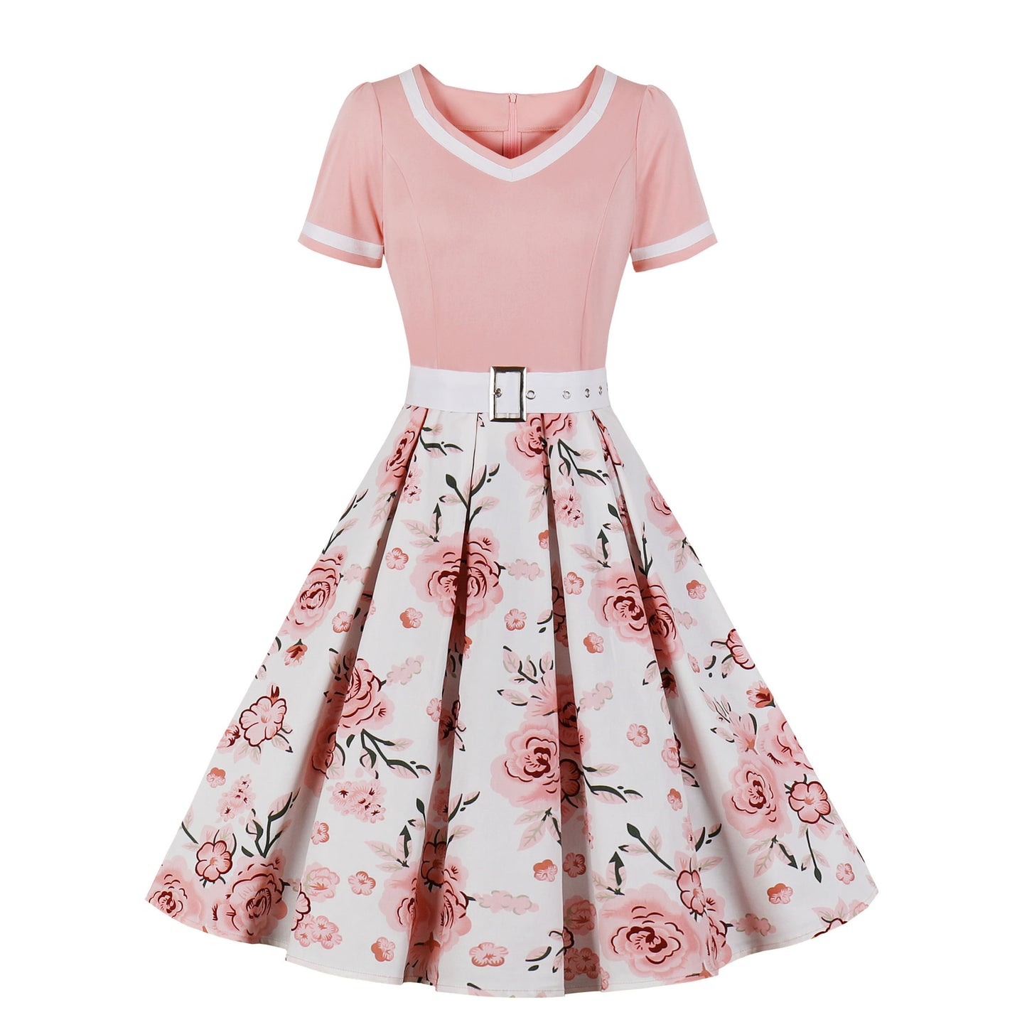 Retro Floral Print Ball Dresses