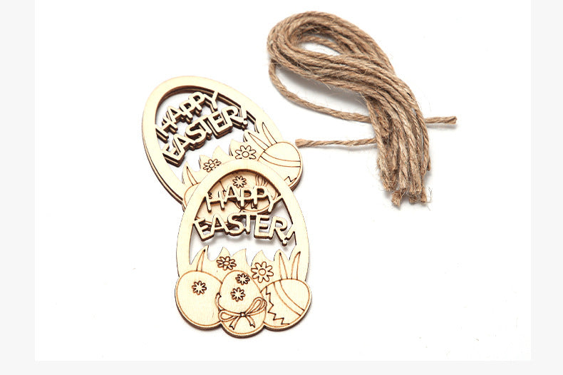 Happy Easter Day Wooden DIY Pendant for Decoration