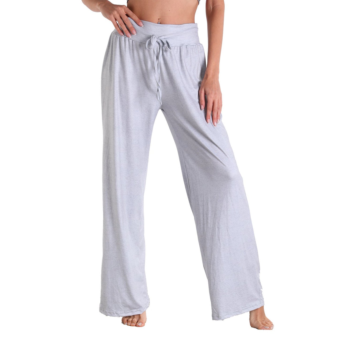 Casual Bandage Solid Loose Homewear Pajamas Pants