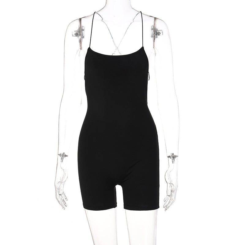 Summer Backless Black Jumpsuits for Women