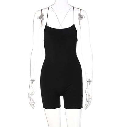 Summer Backless Black Jumpsuits for Women